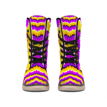 Yellow Explosion Moving Optical Illusion Winter Boots