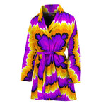 Yellow Explosion Moving Optical Illusion Women's Bathrobe