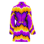 Yellow Explosion Moving Optical Illusion Women's Bathrobe