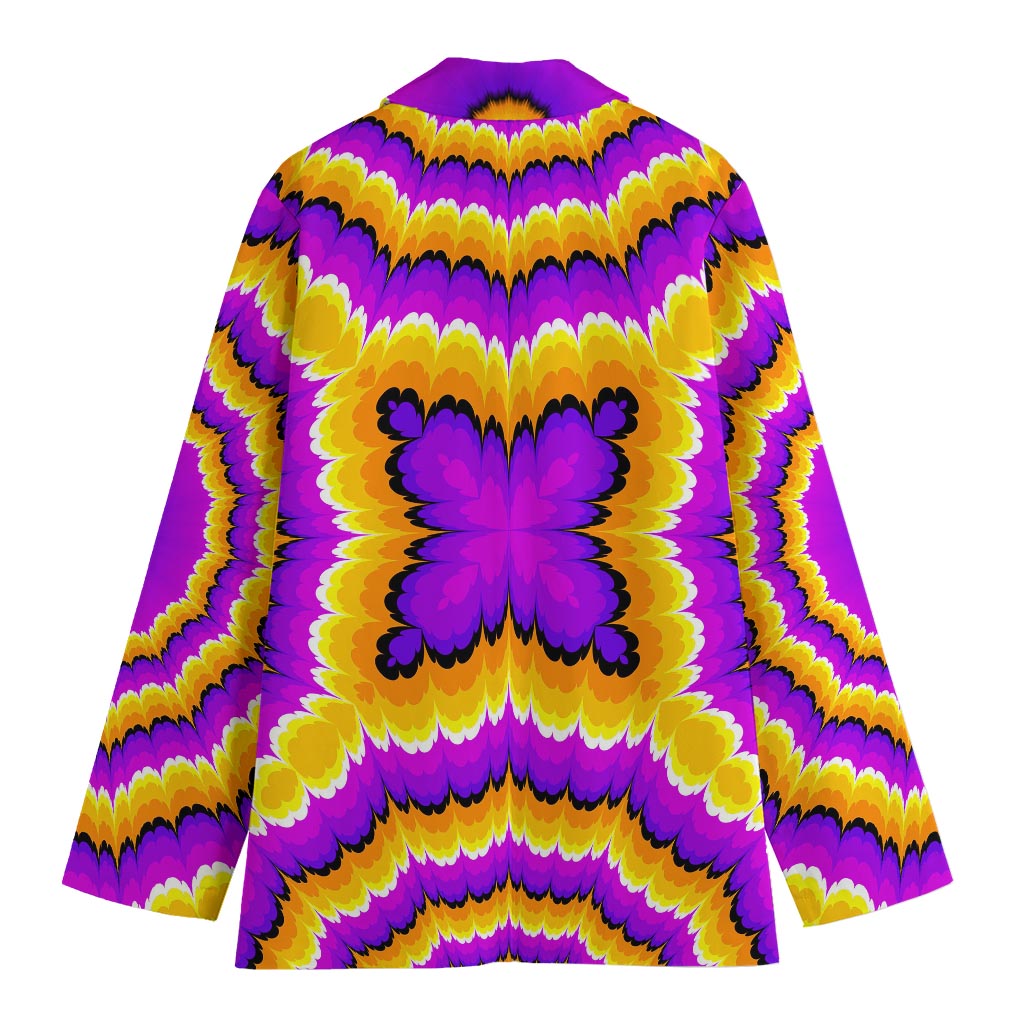 Yellow Explosion Moving Optical Illusion Women's Cotton Blazer