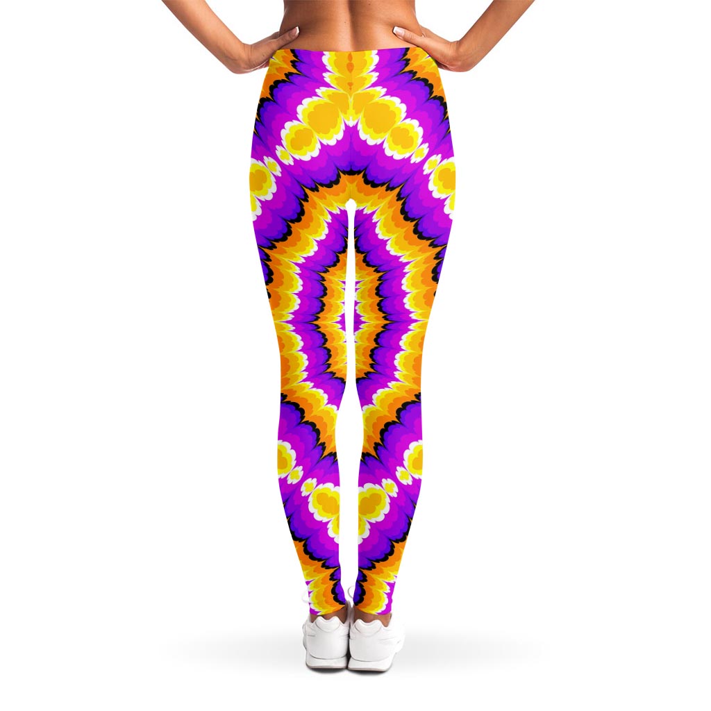 Yellow Explosion Moving Optical Illusion Women's Leggings