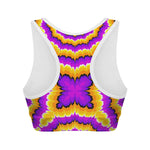 Yellow Explosion Moving Optical Illusion Women's Sports Bra