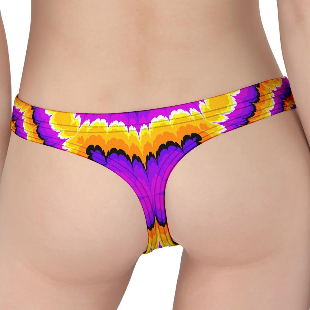 Yellow Explosion Moving Optical Illusion Women's Thong