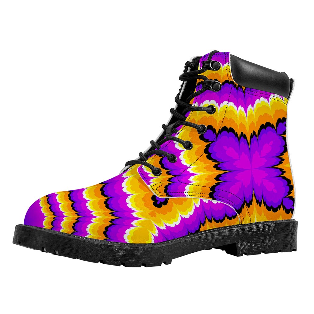 Yellow Explosion Moving Optical Illusion Work Boots