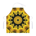 Yellow Flower Kaleidoscope Print Adjustable Apron