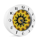 Yellow Flower Kaleidoscope Print Alarm Clock