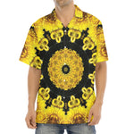 Yellow Flower Kaleidoscope Print Aloha Shirt