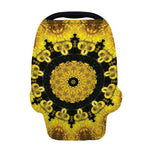 Yellow Flower Kaleidoscope Print Baby Seat Cover