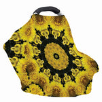 Yellow Flower Kaleidoscope Print Baby Seat Cover