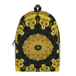 Yellow Flower Kaleidoscope Print Backpack