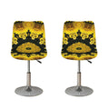 Yellow Flower Kaleidoscope Print Bar Stool Covers