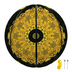 Yellow Flower Kaleidoscope Print Basketball