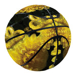 Yellow Flower Kaleidoscope Print Basketball
