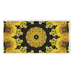 Yellow Flower Kaleidoscope Print Beach Towel