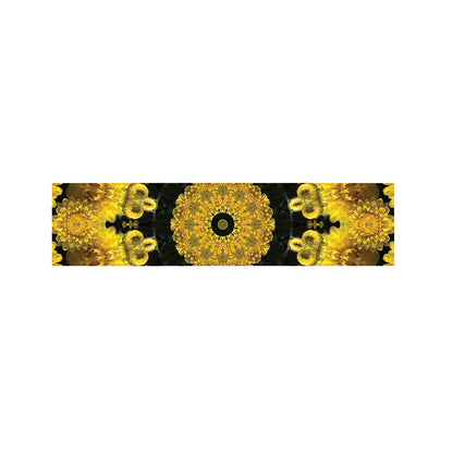 Yellow Flower Kaleidoscope Print Bed Runner