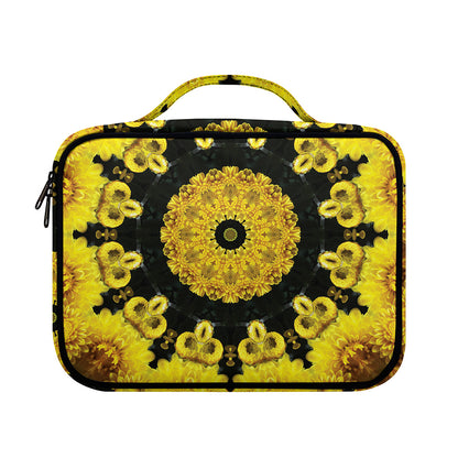 Yellow Flower Kaleidoscope Print Briefcase Bible Bag