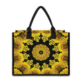 Yellow Flower Kaleidoscope Print Canvas Tote Bag