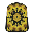 Yellow Flower Kaleidoscope Print Casual Backpack