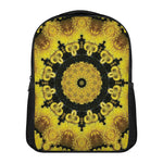 Yellow Flower Kaleidoscope Print Casual Backpack