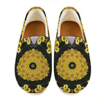 Yellow Flower Kaleidoscope Print Casual Shoes