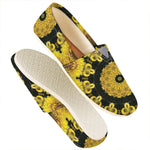 Yellow Flower Kaleidoscope Print Casual Shoes