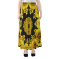 Yellow Flower Kaleidoscope Print Chiffon Maxi Skirt
