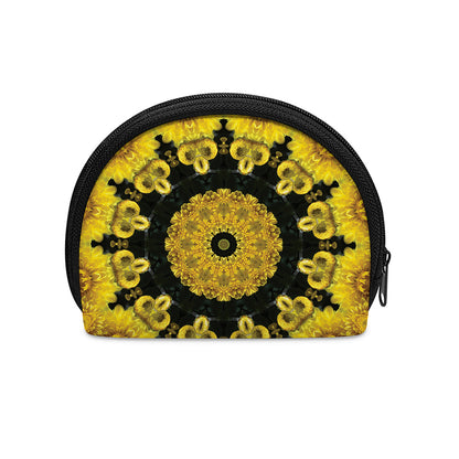 Yellow Flower Kaleidoscope Print Coin Purse
