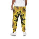 Yellow Flower Kaleidoscope Print Cotton Pants