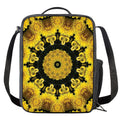 Yellow Flower Kaleidoscope Print Crossbody Lunch Bag