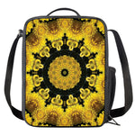 Yellow Flower Kaleidoscope Print Crossbody Lunch Bag