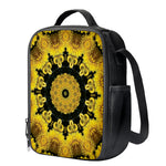 Yellow Flower Kaleidoscope Print Crossbody Lunch Bag