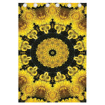 Yellow Flower Kaleidoscope Print Curtain