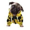 Yellow Flower Kaleidoscope Print Dog Zip Up Hoodie