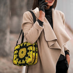 Yellow Flower Kaleidoscope Print Double Strap Bible Bag