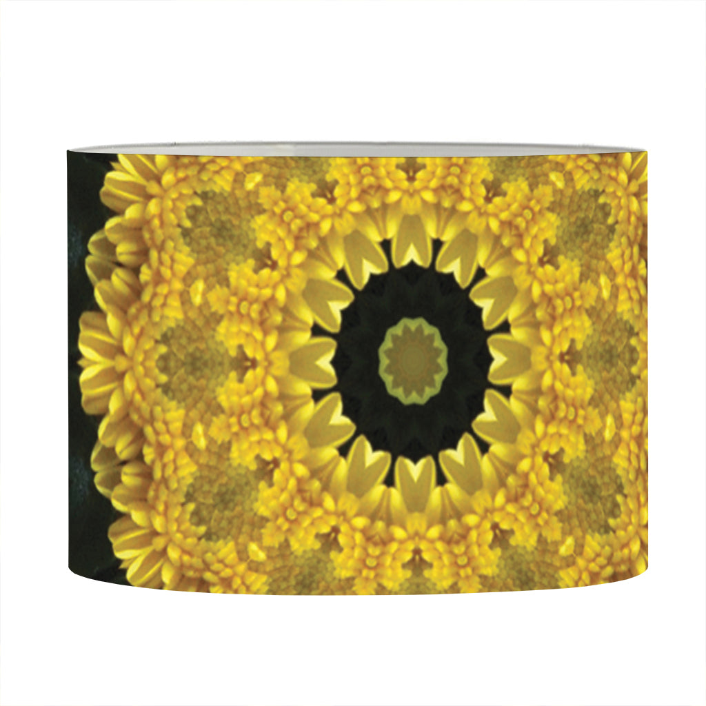 Yellow Flower Kaleidoscope Print Drum Lamp Shade