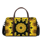 Yellow Flower Kaleidoscope Print Duffle Bag