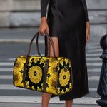 Yellow Flower Kaleidoscope Print Duffle Bag