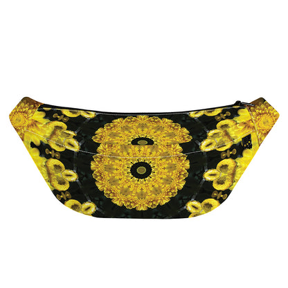 Yellow Flower Kaleidoscope Print Fanny Pack