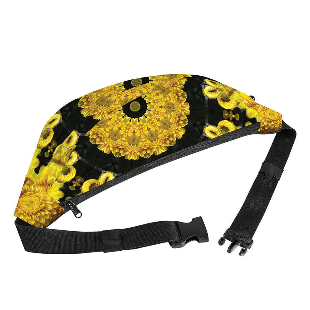 Yellow Flower Kaleidoscope Print Fanny Pack