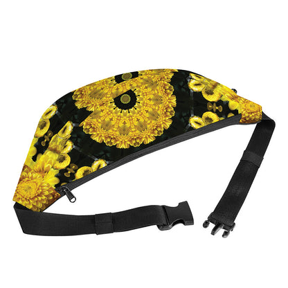 Yellow Flower Kaleidoscope Print Fanny Pack