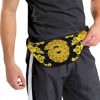 Yellow Flower Kaleidoscope Print Fanny Pack