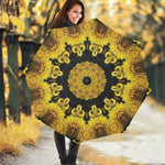 Yellow Flower Kaleidoscope Print Foldable Umbrella