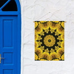 Yellow Flower Kaleidoscope Print Garden Flag