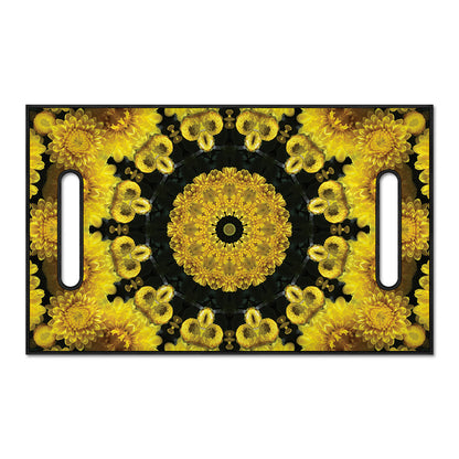 Yellow Flower Kaleidoscope Print Golf Cart Seat Cover