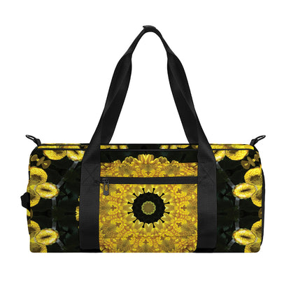 Yellow Flower Kaleidoscope Print Gym Bag