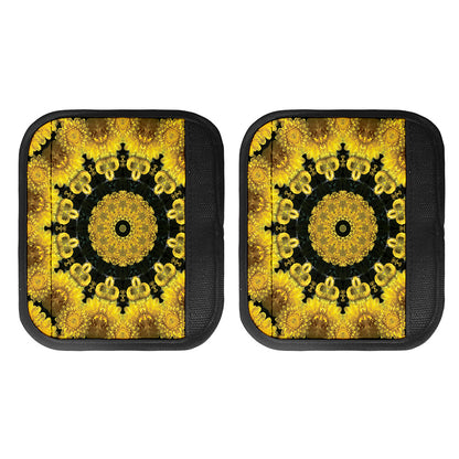 Yellow Flower Kaleidoscope Print Handle Covers