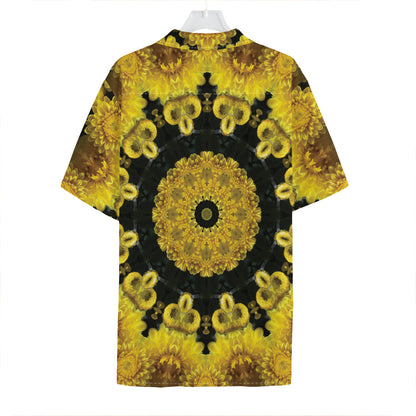 Yellow Flower Kaleidoscope Print Hawaiian Shirt