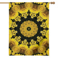 Yellow Flower Kaleidoscope Print House Flag