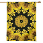 Yellow Flower Kaleidoscope Print House Flag