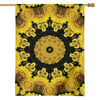Yellow Flower Kaleidoscope Print House Flag